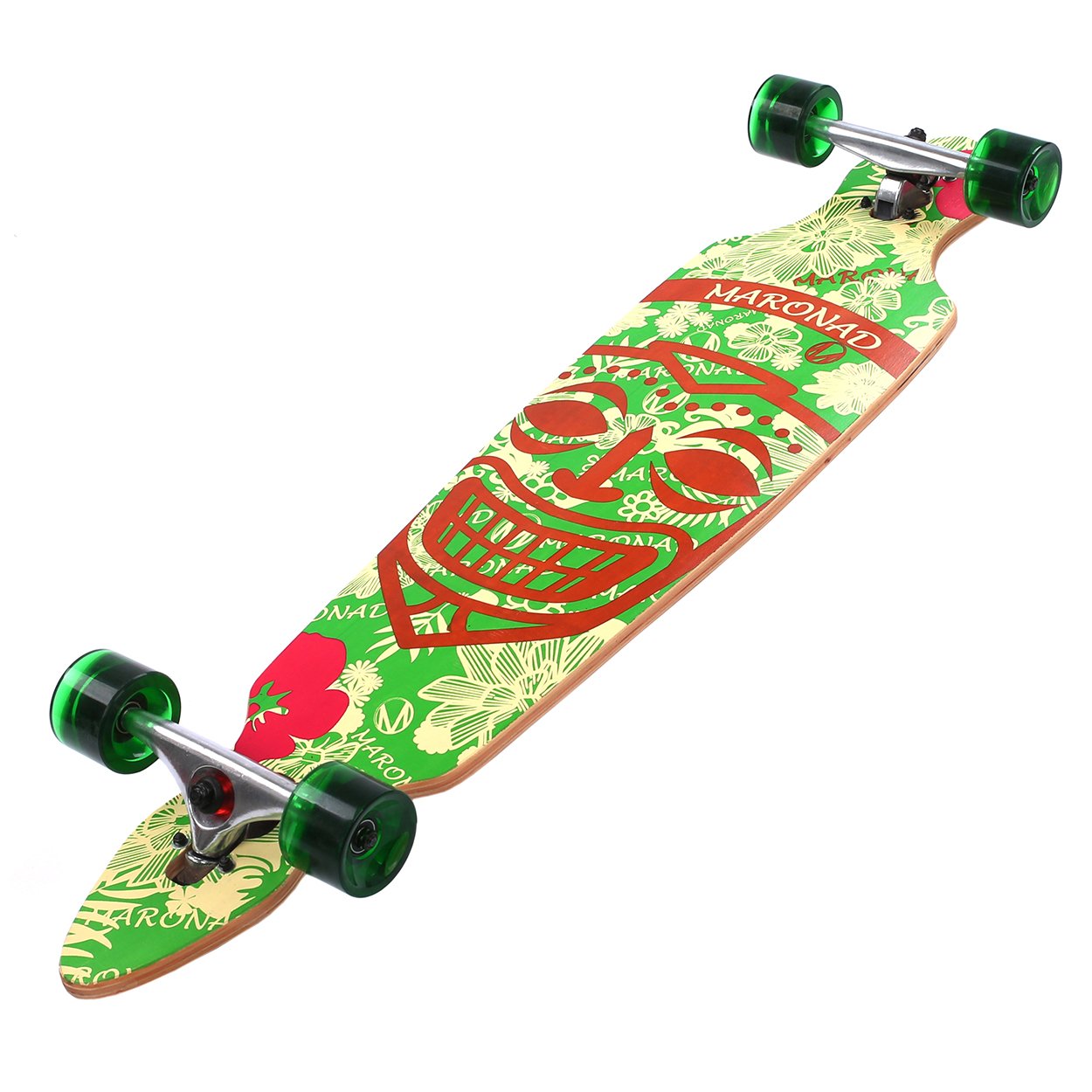 Longboard Skateboard MARONAD drop through Race Cruiser ABEC-11 Skateboard 104x24 cm Streetsurfer patinar FUN, Modell Cruiser - Aruba