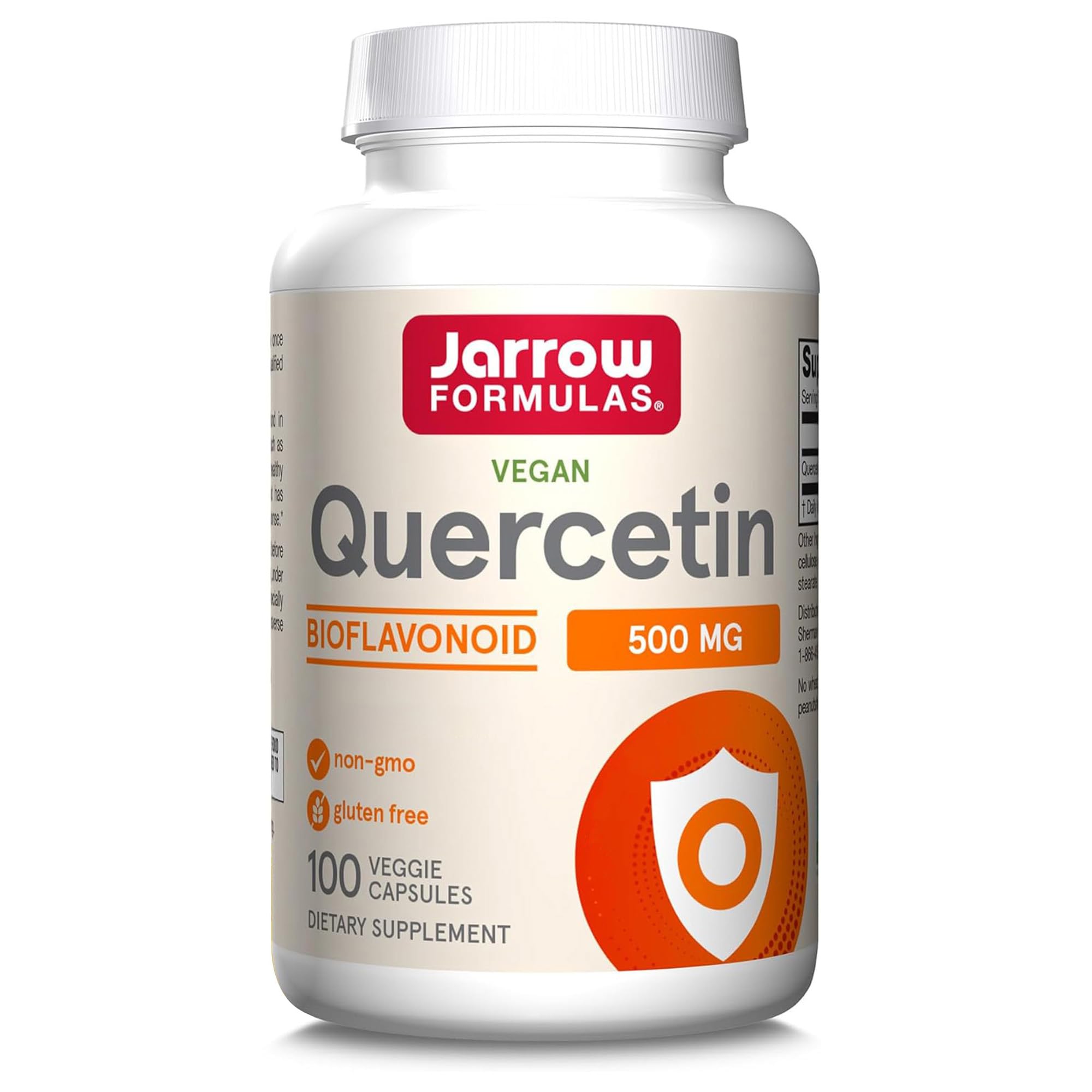 Jarrow Formulas, Quercetin, 500mg, 100 Capsule vegane, Testato in Laboratorio, Senza Soia, Senza Glutine, Vegetariano, Non OGM