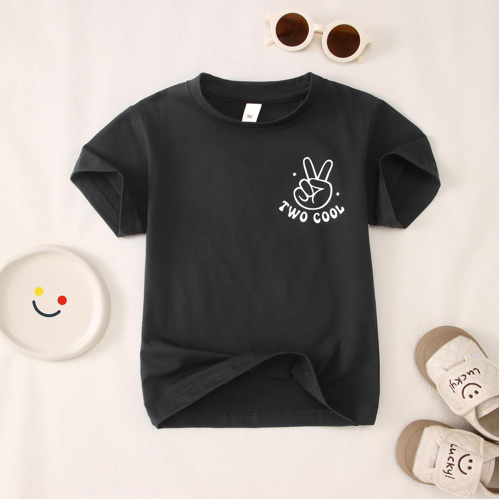 2. urodziny chłopiec T-shirt dla małych dzieci z nadrukiem liter drugi urodziny koszulka letnia krótki rękaw maluch Announcement strój bawełna koszulka dziecięca