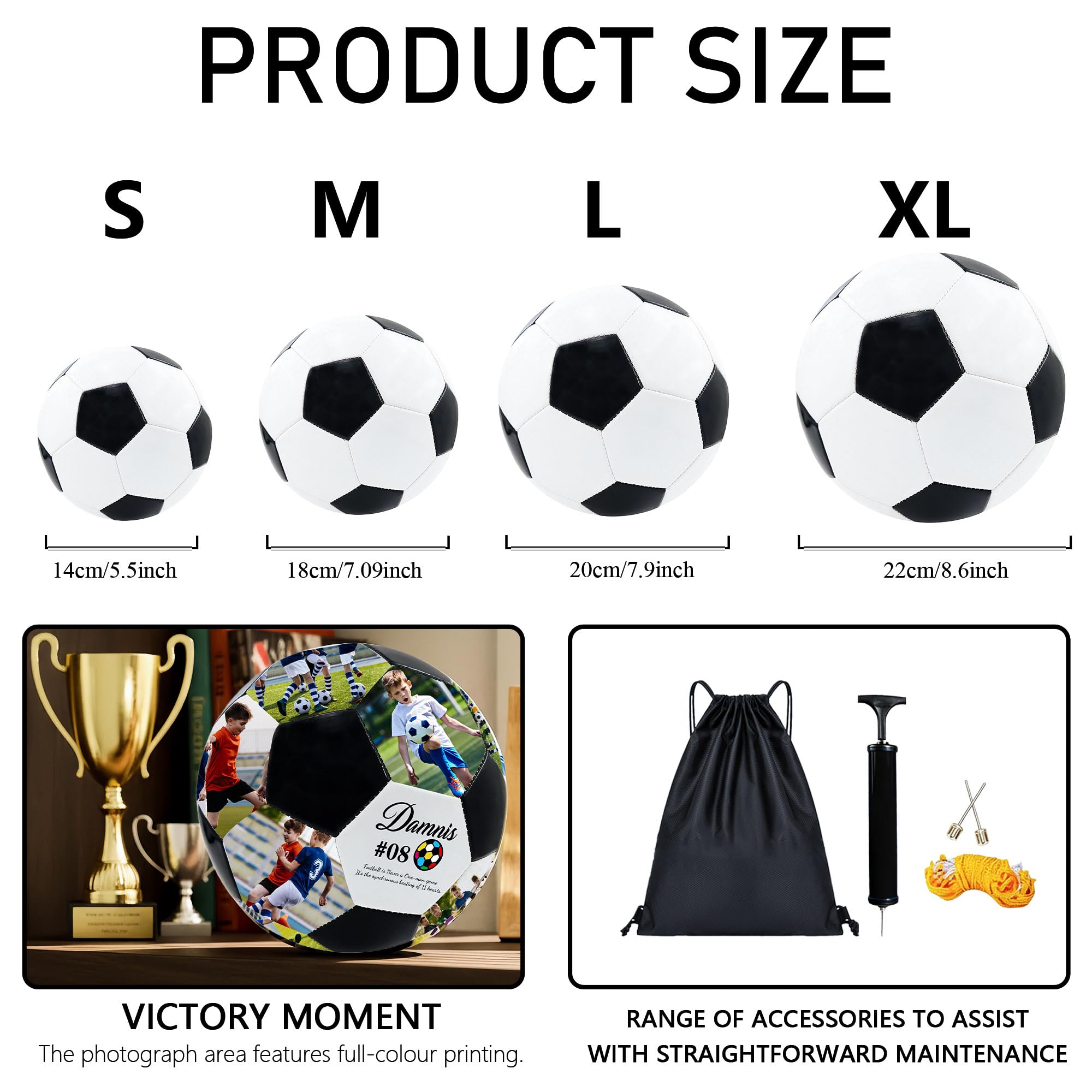 Personalisierter Fußball mit Namen und Foto, Personalisiertes Fußball-Karriere-Souvenir, Fußballgeschenke für Sohn, Tochter, Freund, Fußballfan, Vater, Trainer, Geburtstag, Abschlussfeier