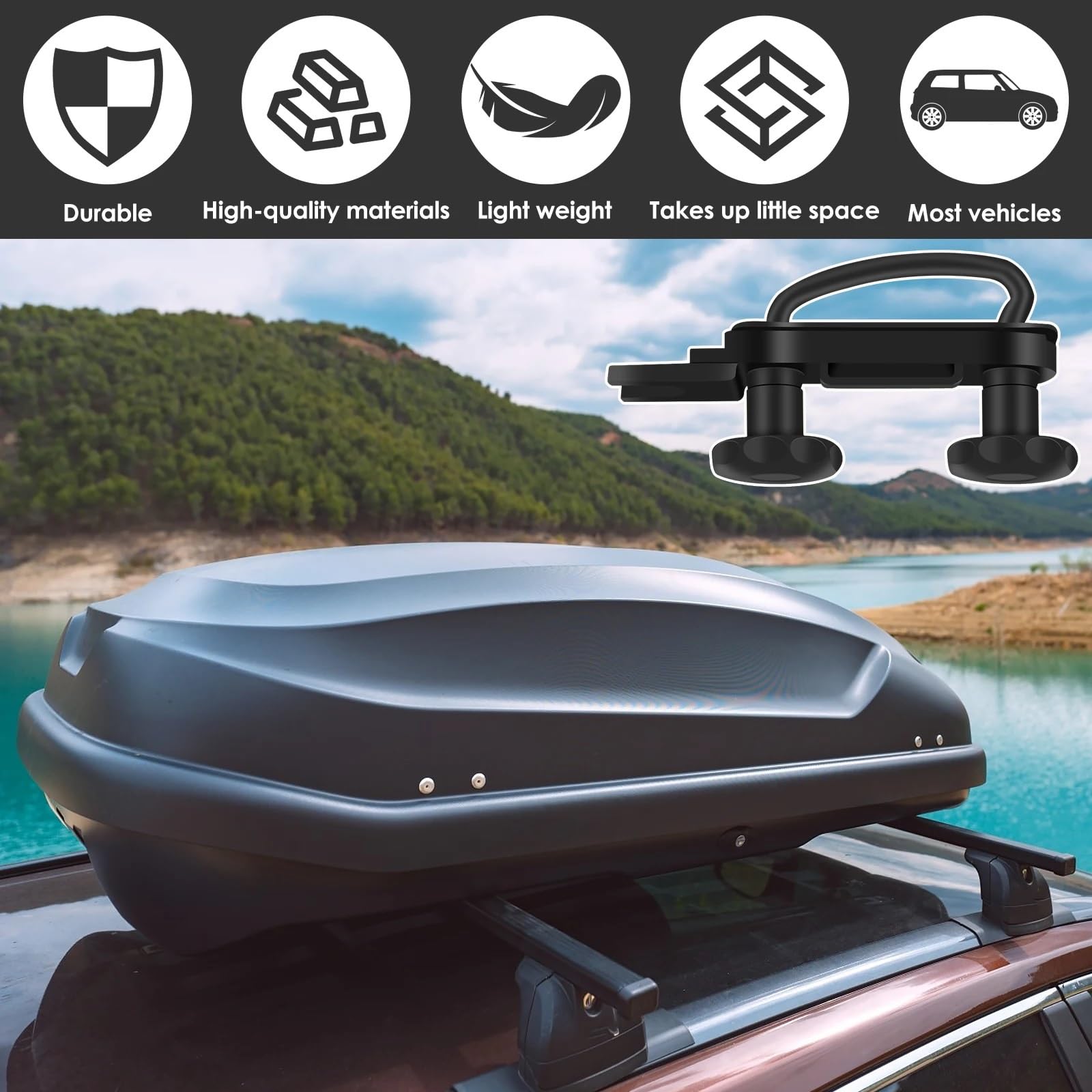 Bagażnik dachowy torba dachowa Bagażnik dachowy samochodu Akcesoria bagażowe Box dachowy Zestaw zacisków ze śrubą U-Bolt Przedni widelec roweru szosowego Szybkozłączka Stały klips