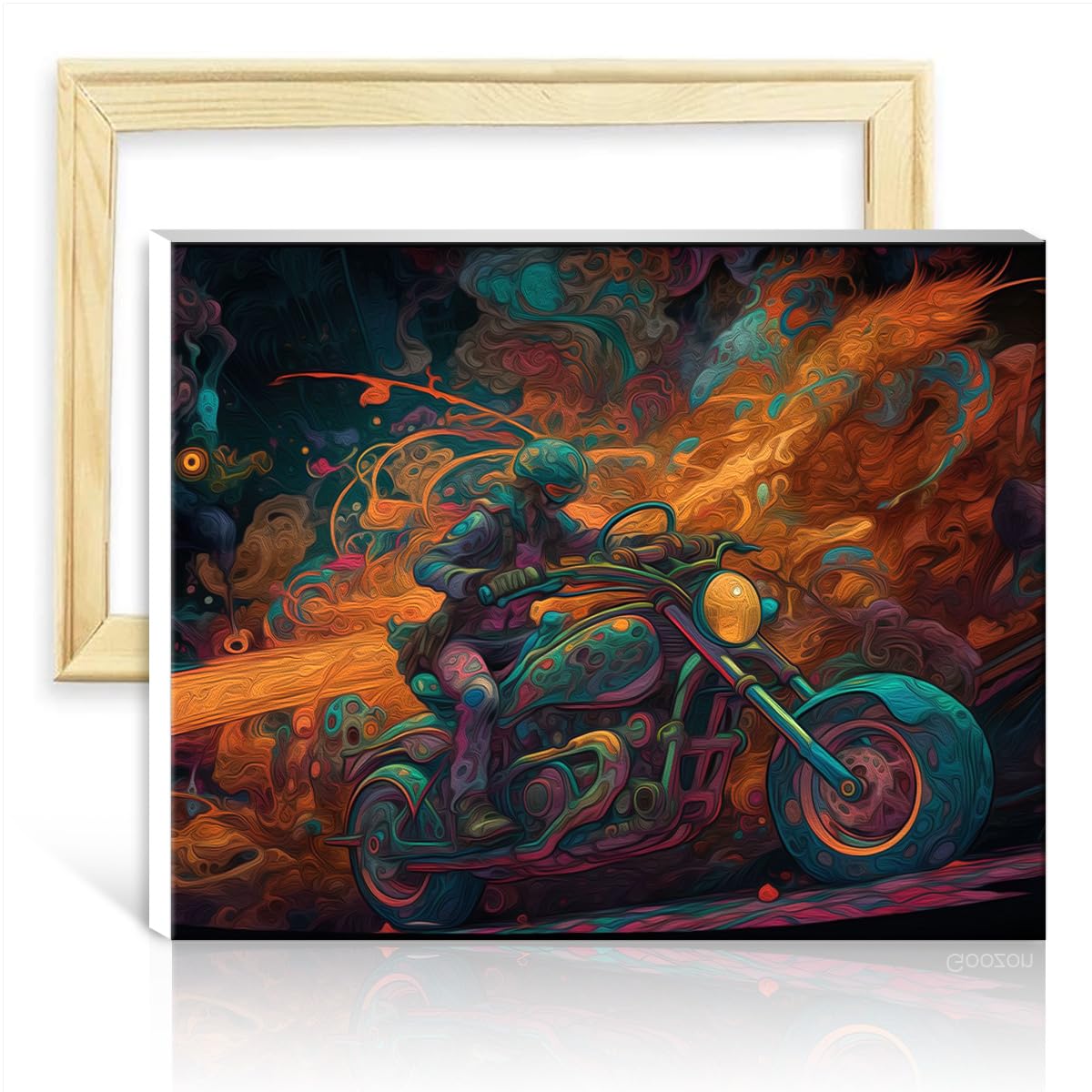 TANGFEIY Paint by Numbers Harley DIY Oil Paint by Number On Canvas with Brushes and Acrylic Pigment Project for Home Decor Gifts No Frame(30x40cm)