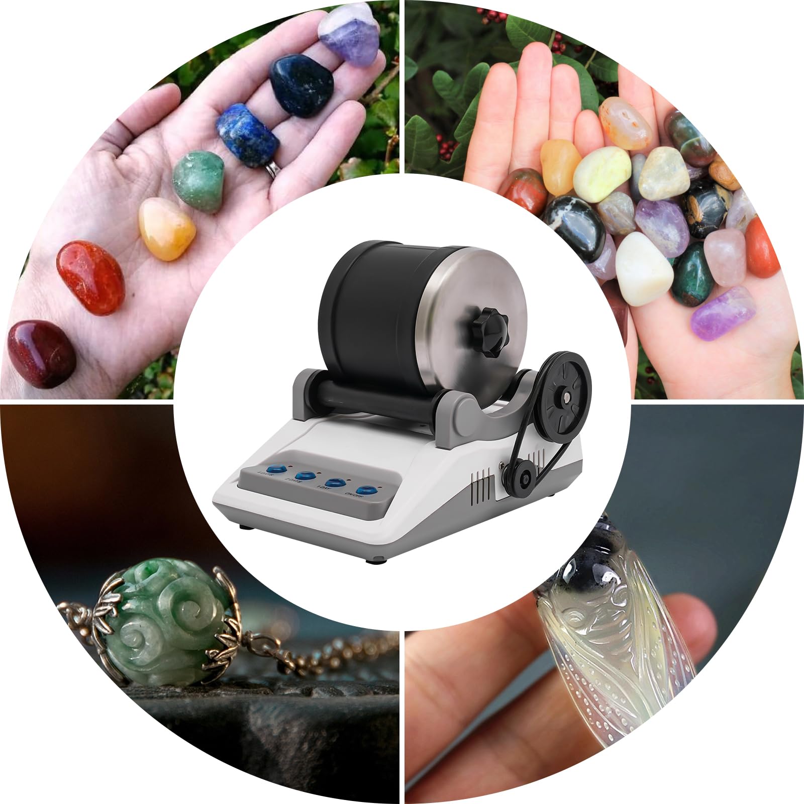Rock Tumbler, Steinwalze, Polierstein, professionell, Set Stone Cup, Roller, Poliermaschine, Stein, für Kinder ab 8 Jahren, zum Polieren aller Arten von Steinen