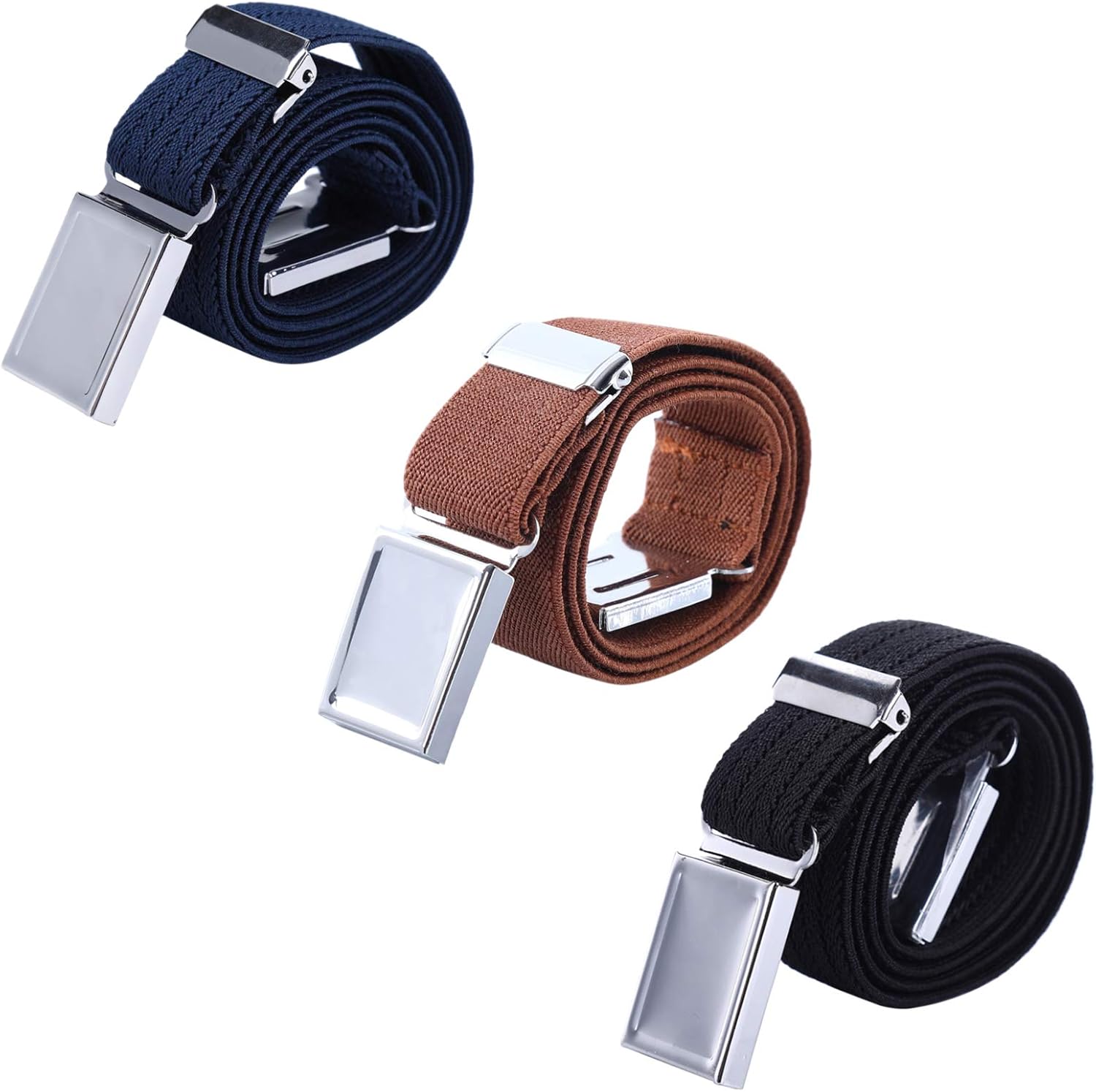 AWAYTR 3 PCS Kids Adjustable Magnetic Belts - Easy to Use Magnetic Buckle Belt for Boys and Girls