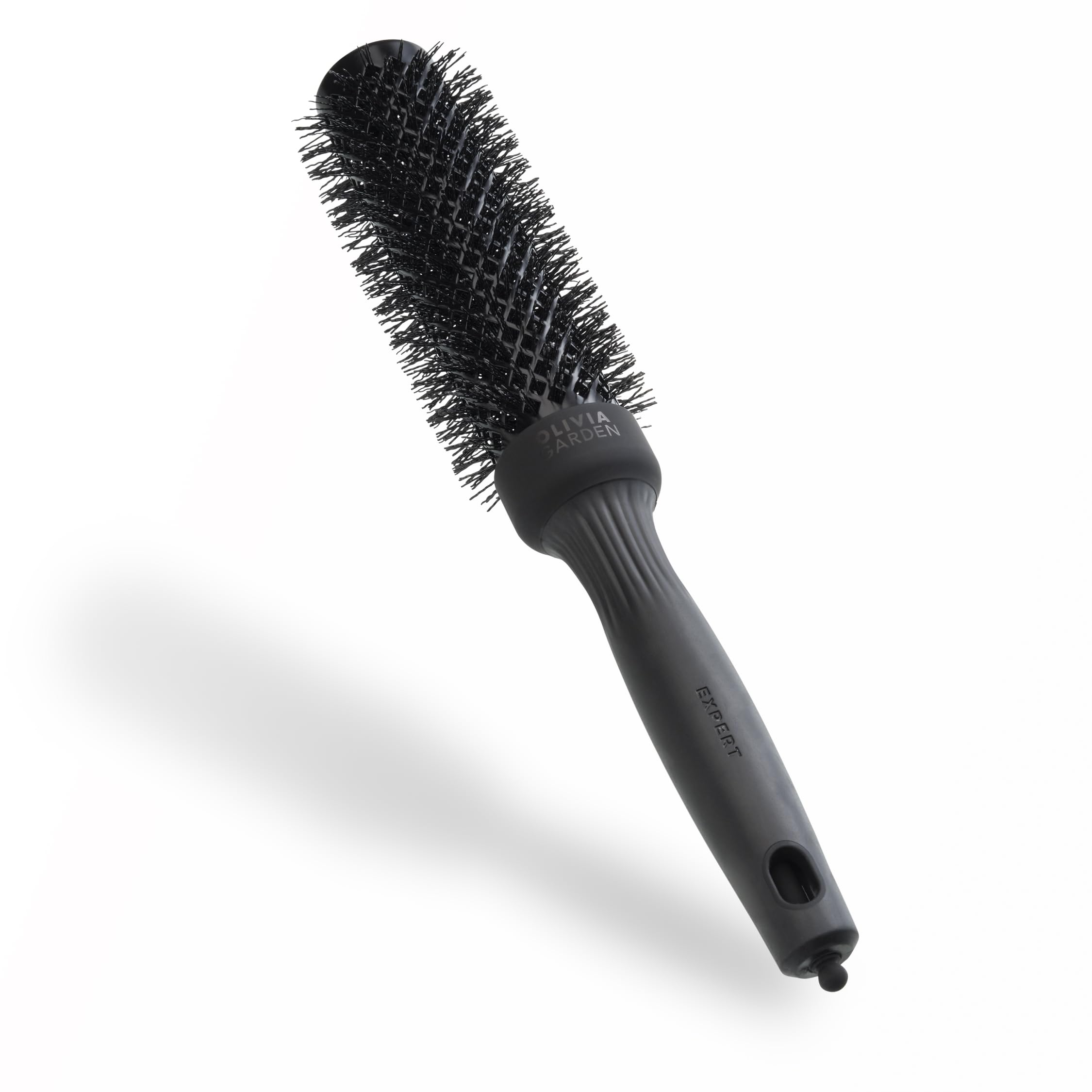 Olivia Garden Expert Blowout Speed Black Label – Matt Black - 35 - Ceramic Coated Round Brush with Extra Long Barrel for 25% Faster Blowouts