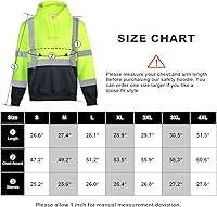 Vista 5 de ProtectX Class 3 High Visibility Safety Sweatshirt for Men, Reflective Hoodie with Large Pocket for Construction & Work
