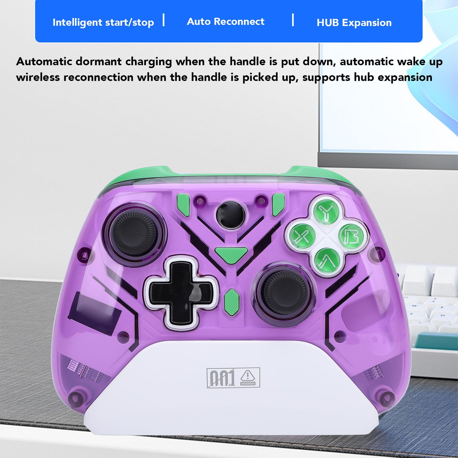 Interaktywny Kontroler Gier z Ekranem, Kontroler Gier z Efektem Halla na PC, IOS, Android, Joystick Gamepada, Czujnik Ruchu, światło RGB, Połączenie Bluetooth i 2.4G