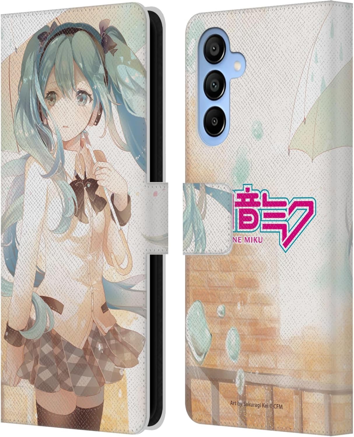 Head Case Designs Officially Licensed Hatsune Miku Pastels Graphics Leather Wallet Case Compatible with Samsung Galaxy A16 5G