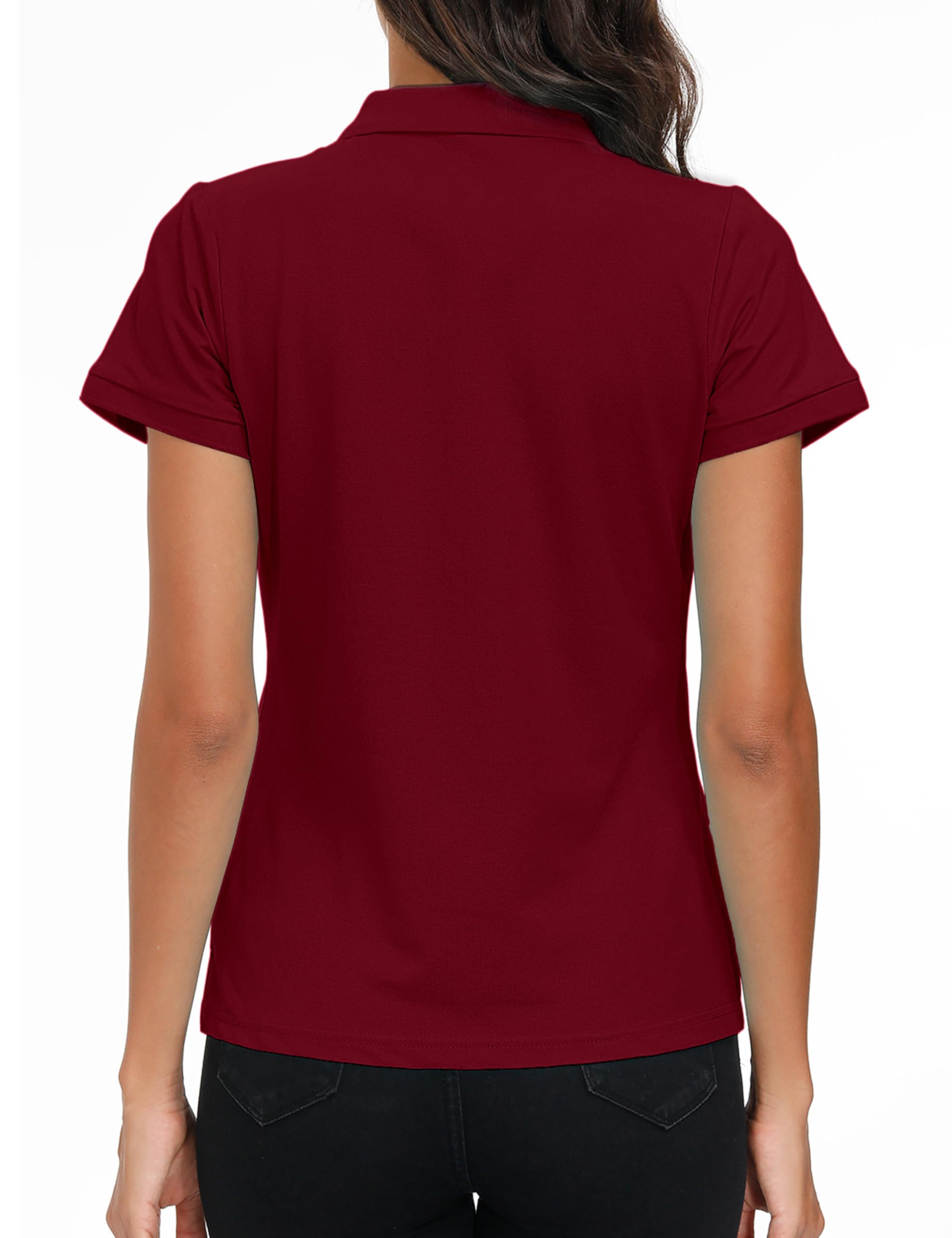 Damen Poloshirt Kurzarm Baumwolle Golf Polohemd Atmungsaktiv Fitness Sport Sommershirts