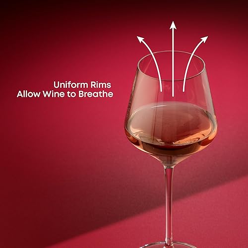 Vista 13 de JoyJolt Layla - Juego de 4 copas de vino tinto italianas de 17 onzas, transparentes, fabricadas en Europa