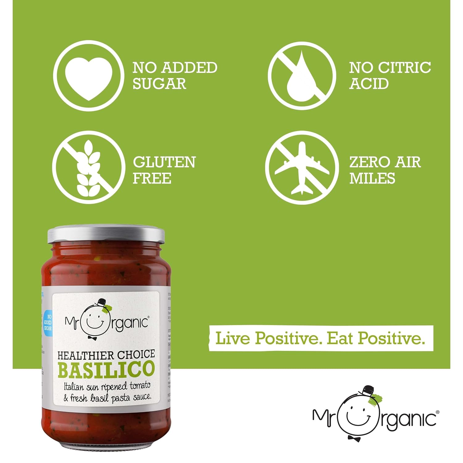 Mr Organic Basilico Pasta Sauce 350g image 2