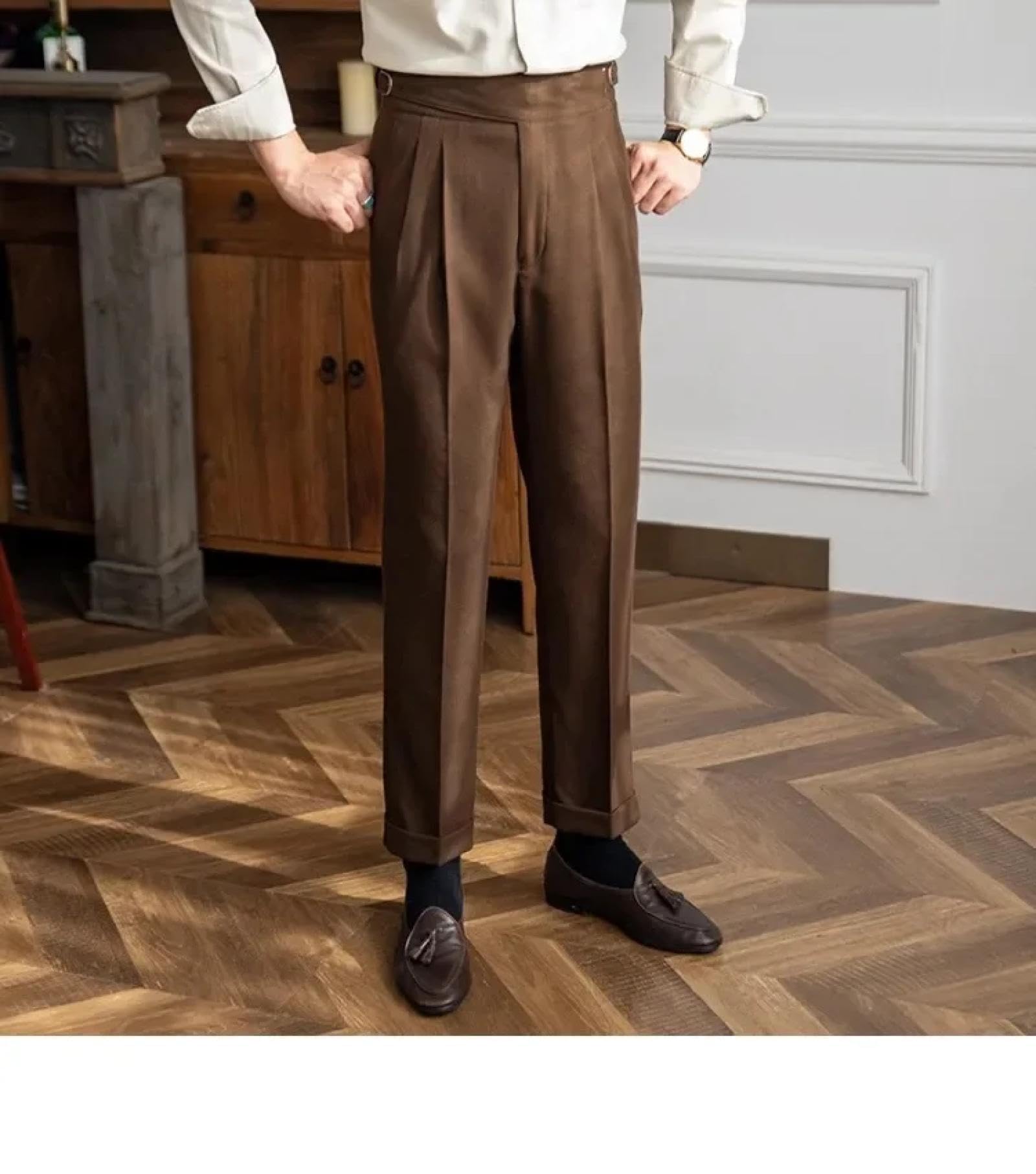 Jeans Uomo Pantalonipantaloni Lunghi A Vita Alta E Gamba Dritta in Stile Italiano Autunno/Inverno, Pantaloni Casual Versatili per Uomini Britannici