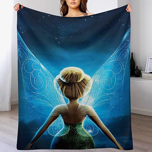 Miniatura 7 de Cute Tin.ker Bell - Manta de forro polar súper suave, manta acogedora y mullida de franela de microfibra para sofá, cama, sofá, 40 x 50 pulgadas