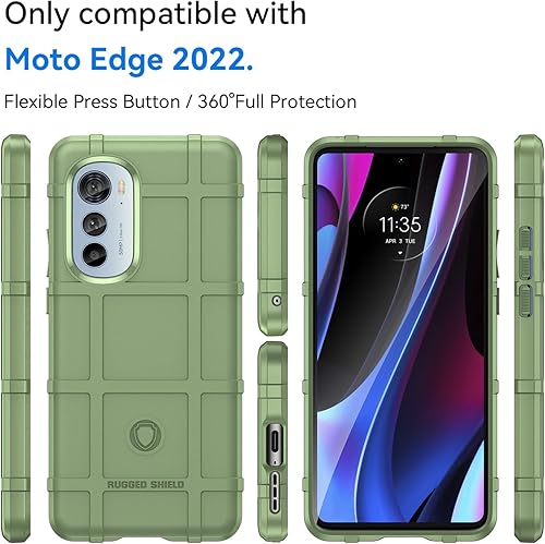Miniatura 2 de Funda delgada para Motorola Moto Edge 2022, resistente funda duradera con grado militar a prueba de golpes, gran agarre y cubierta protectora de