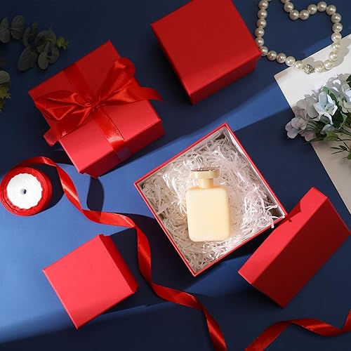 Vista 79 de Cholemy 5 cajas de regalo para Navidad con tapa y cinta, cajas de anidación cuadradas de tamaño mixto, cajas de envoltura de regalo, cajas 5