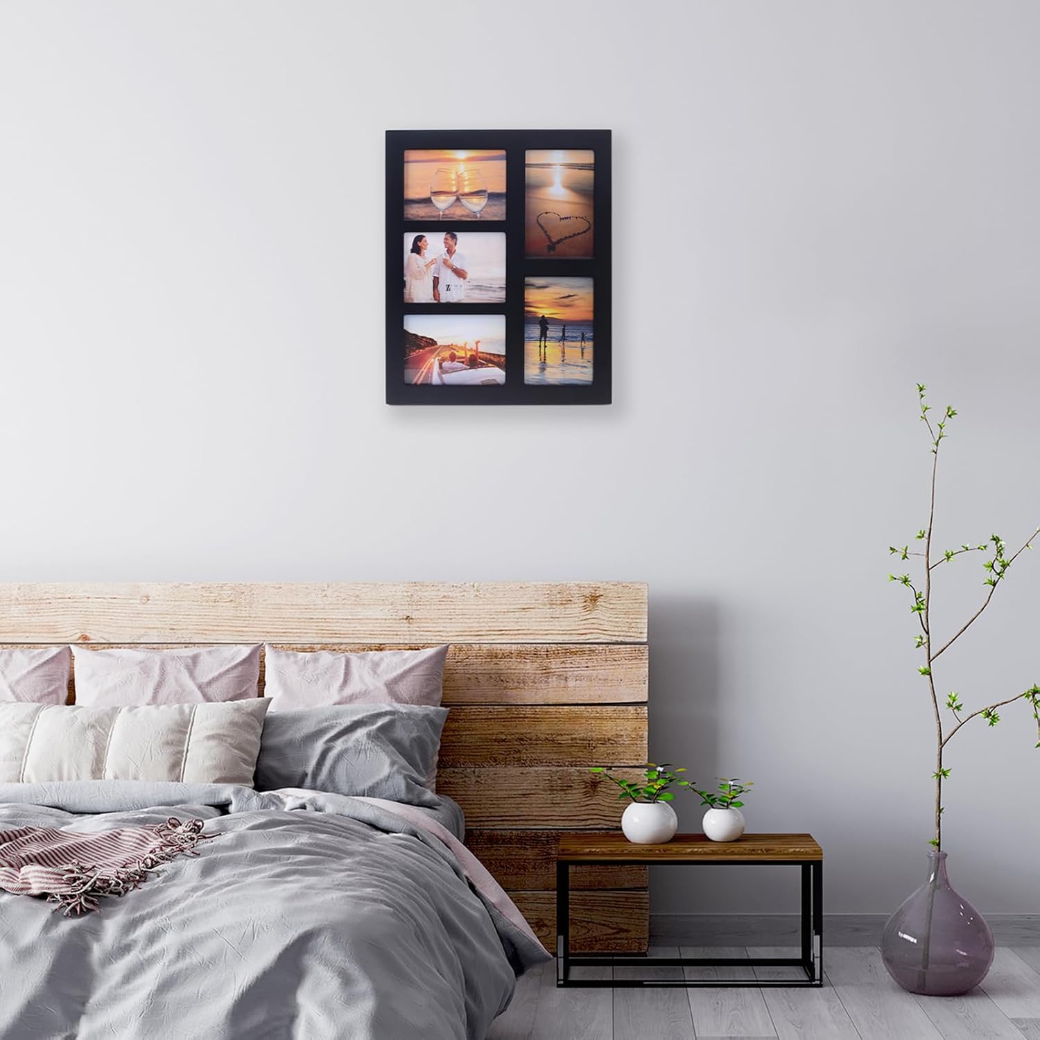 4x6 5-Opening Picture Frame with Shatter-Resistant Glass & Black Wood 4x6 Collage Photo Frames for 4x6 5 Pictures Display Made for Tabletop Stand and Wall Mounting - Image 2