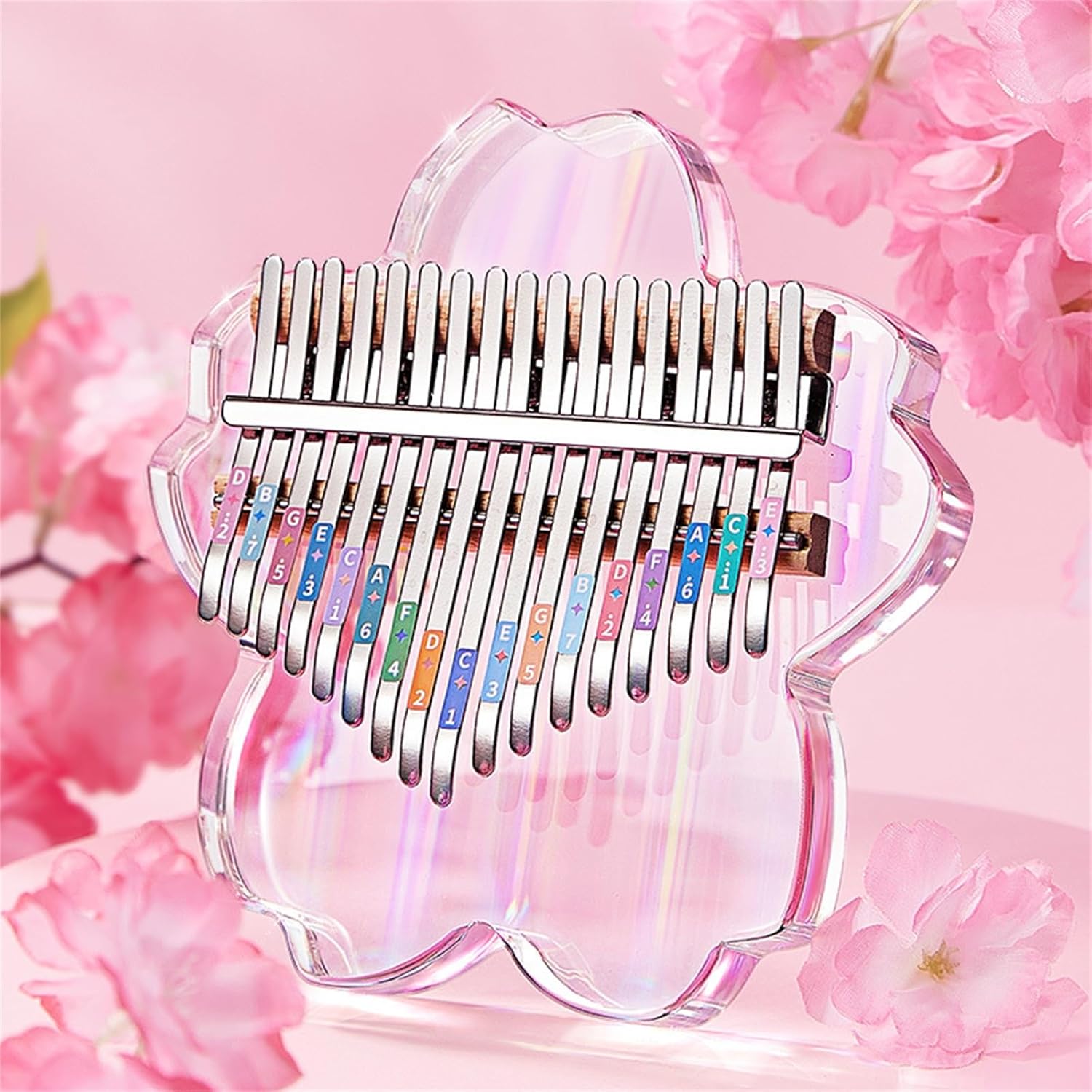 Thumb Piano 21 Tone Acrylic Crystal Clear Kalimba for Piano Beginner(1)