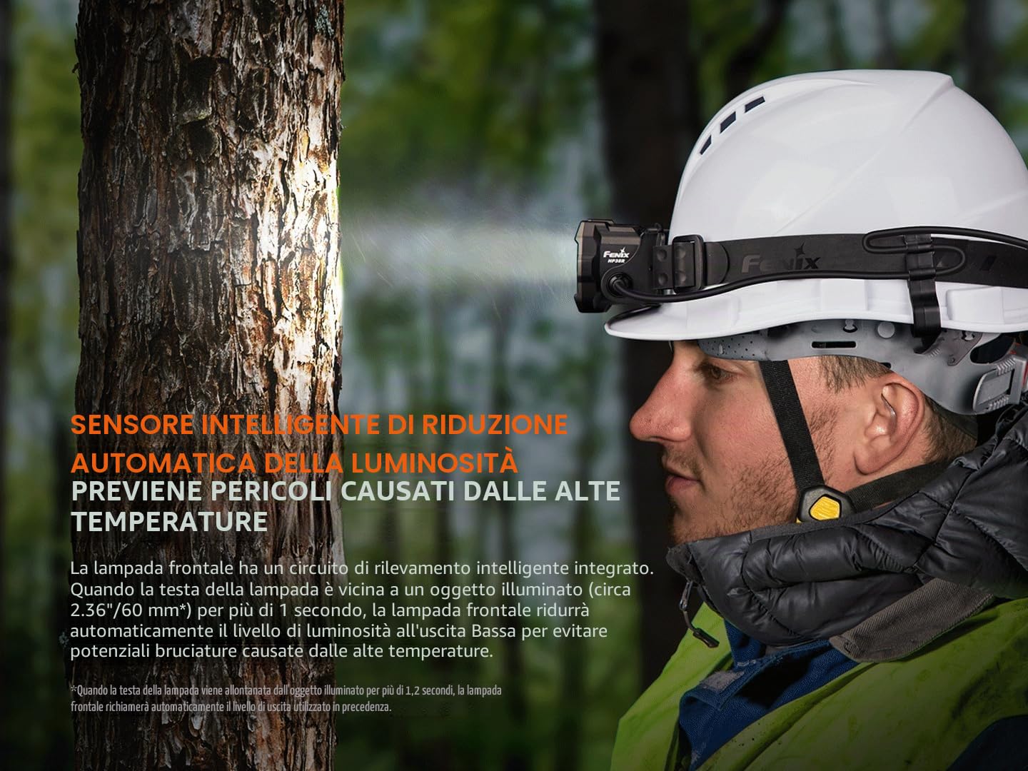 fenix HP35R, torcia frontale ricaricabile ultra potente | 4000 lumen | 450 m | 500 ore max | fascia larga comoda | batteria da 10.000 mAh con cavo di prolunga | luce di sicurezza posteriore rossa |