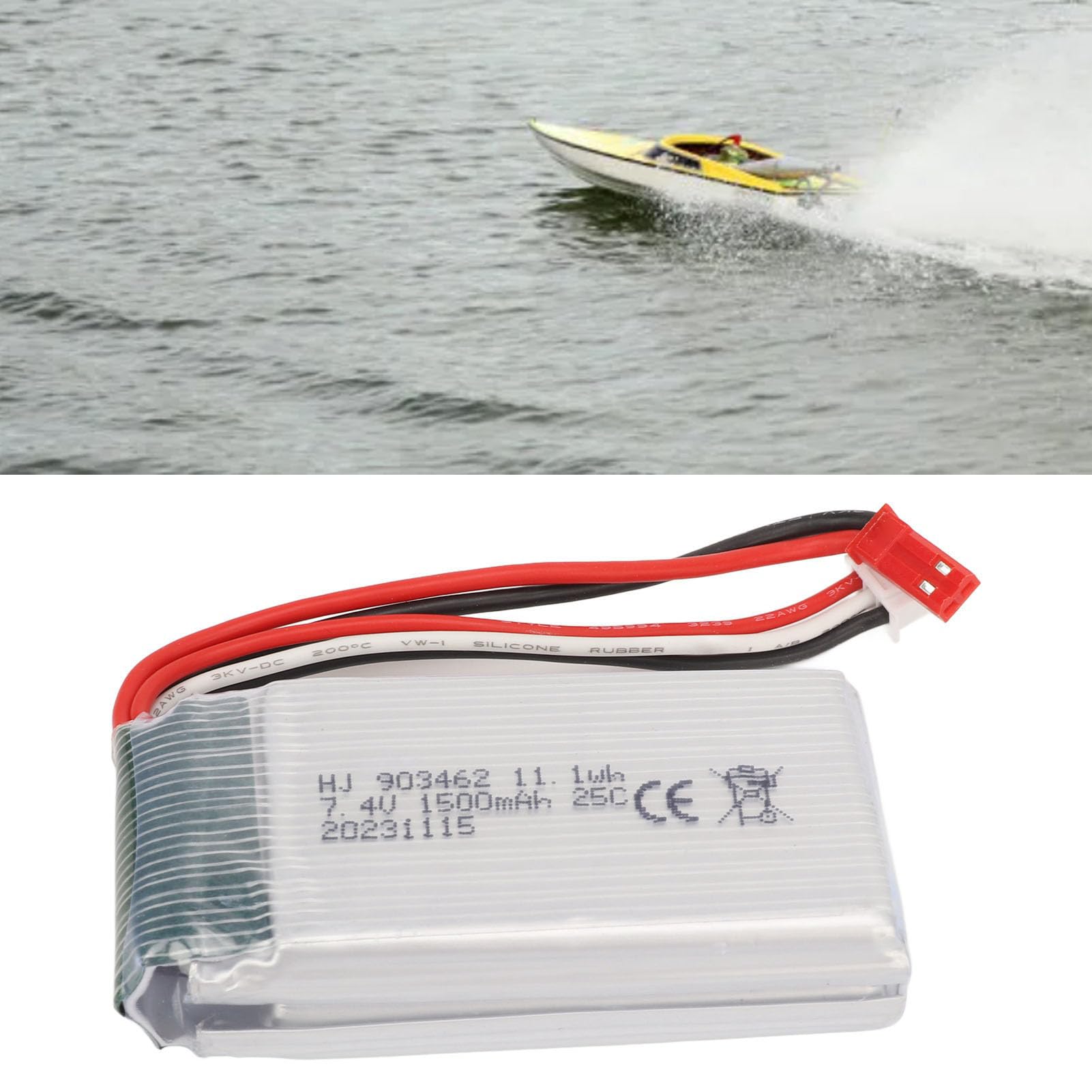 EMUKOEP Batterie au Lithium Polyvalente 7,4 V 1500 MAh pour Voiture RC pour FT009 et L969 – Construction Haut de Gamme