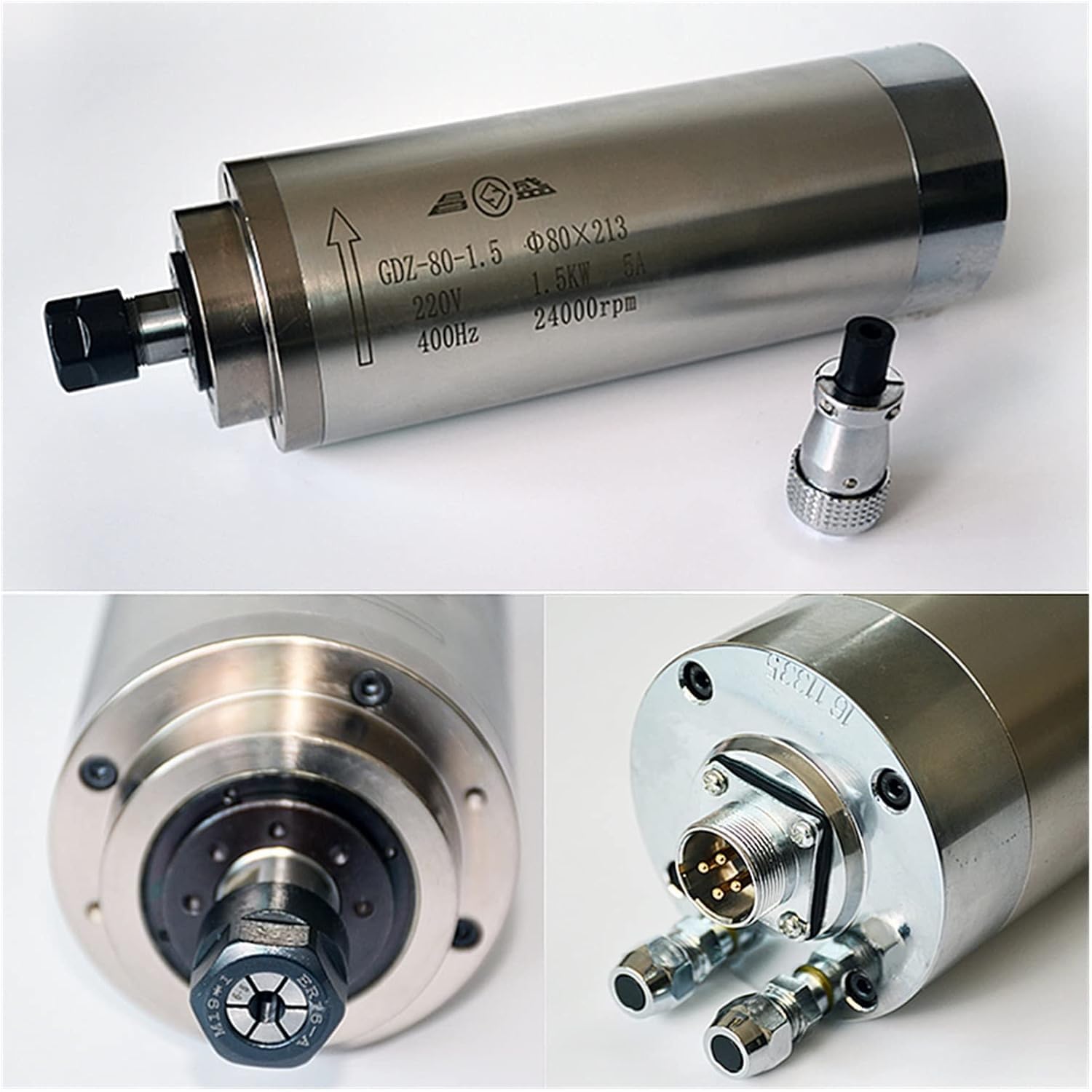 Zestawy Silników Wrzeciona Cnc Zestawy Maszyn Cnc 800w 1500w 2200w 3000w Silnik Wrzeciona Chłodzony Wodą 65mm 80mm Zacisk Do Diy Mini Frezarki Cnc Narzędzie Do Routera Cnc, 3000w Er20