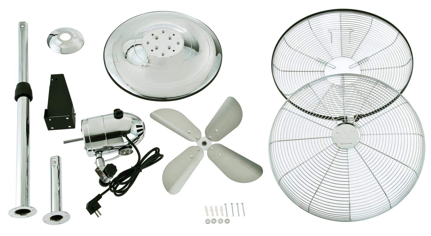 Westinghouse Lighting Silver Stream 7242140 przenośny wentylator 3 w 1, możliwość instalacji jako wentylator stołowy, stojący lub ścienny, 40 cm