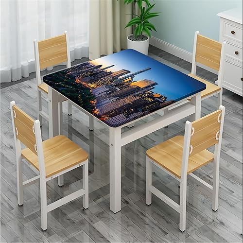 Miniatura 4 de Manteles de ciudad, mantel decorativo para el hogar tranquilo en Manhattan, se adapta a mesas de 32 x 32 pulgadas, ideal para la cocina del hogar,