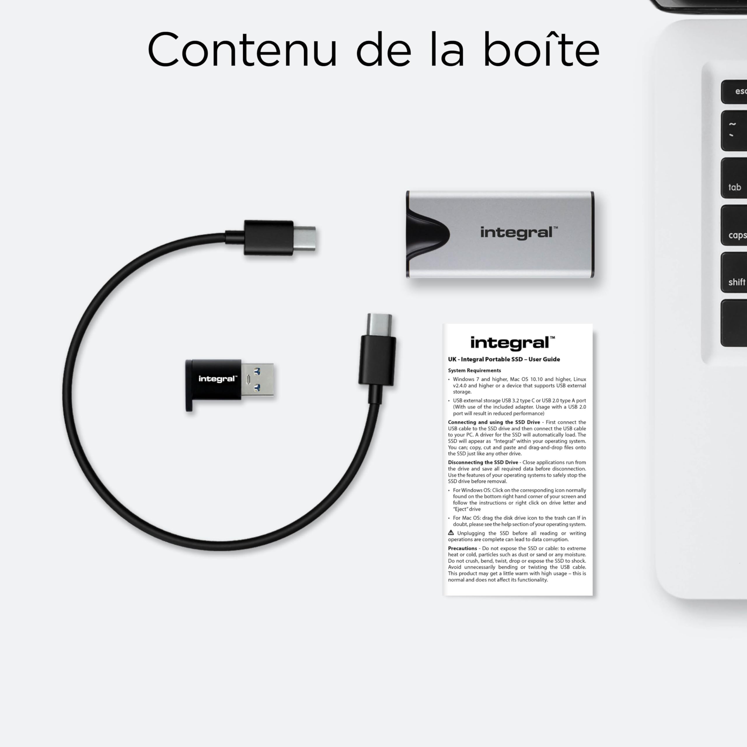 Integral SlimXpress Pro - Hard disk esterno portatile da 4 TB, USB C, 2000 MB/s di lettura/scrittura, USB 3.2 Gen 2x2, compatto, Plug & Play, compatibile con Mac, PC Windows, Android, Xbox