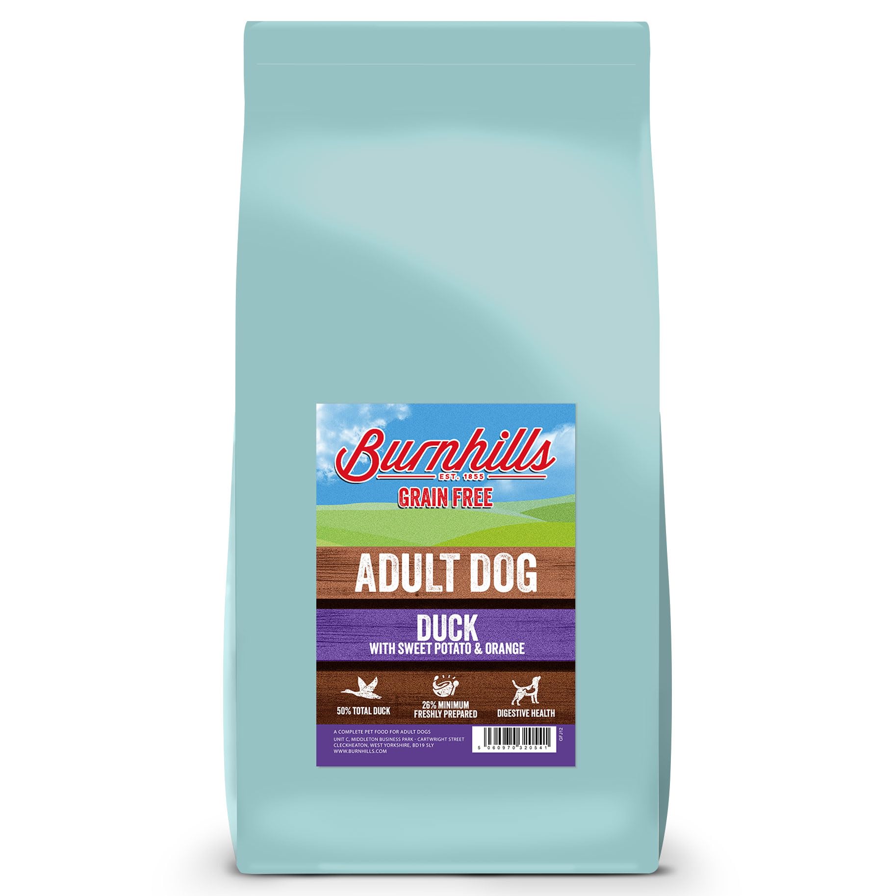 Burnhills Grain Free Duck, Sweet Potato & Orange Adult Dog Food 12Kg