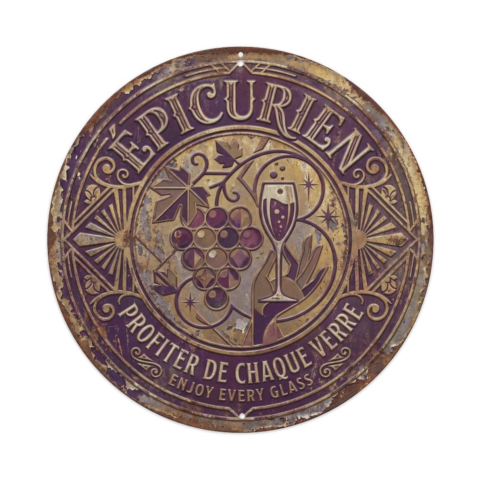 Epicurean Humorous Mancave Epicurean Vintage Metal Tin Sign Plaque Wall Decor for Cafe, Club Bar, Office, Garden Metal Poster 8x8Inch