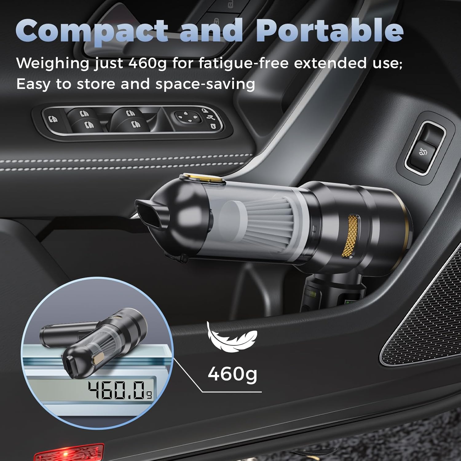 Portable Cordless Handheld Vacuum Cleaner for Car,Smart Display,Dual-Mode:Suction & Blowing,3-Stage Suction Power,One-Touch Dust Emptying,LED lighting,Mini Hand Vacuums for Car,Home,Office,Pet Hair