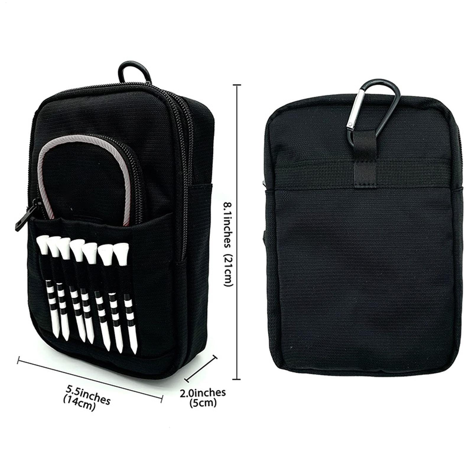 Golfball-Speicher – Golf-Zubehörhalter, Golftasche | Golf Accessory Bag plus Taschen, Meister von Golftasche mit verbesserter Lebensdauer mit Tee-Halterung für Männer (14 x 5 x 21 cm)