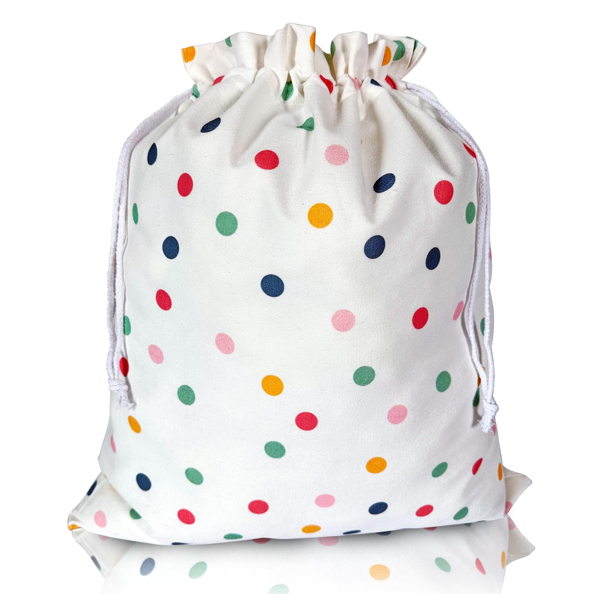 Gather & Knot Drawstring Gift Bags | 22" Extra Large | Happy Birthday | Premium Canvas | Reusable Fabric Wrap for Kids, Adults | Gender Neutral | Mix