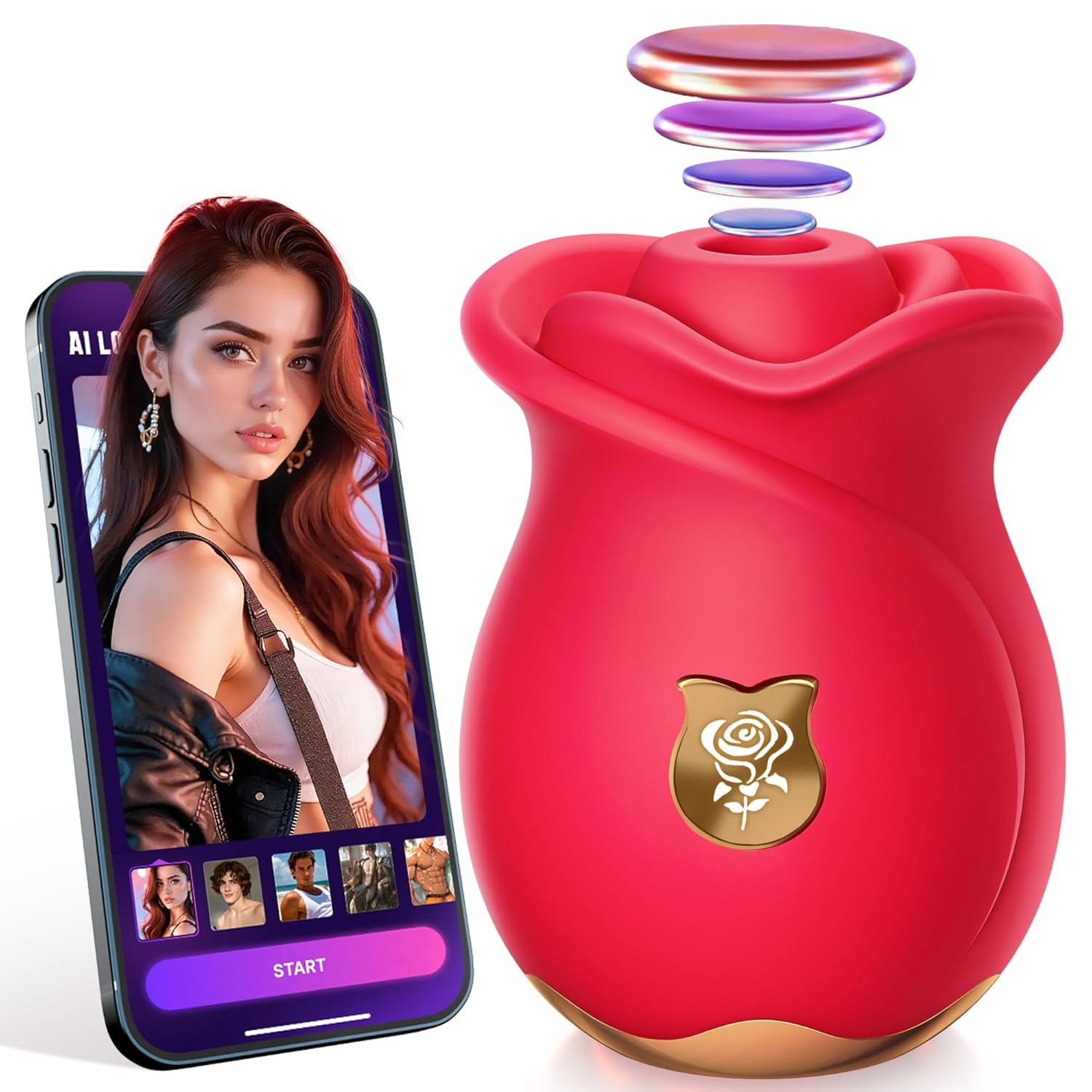 Mooligirl Rose Toy Sex Toys Vibrator - APP Women Adult Toys with 3 Intensity 7 Frequency Sucking 10