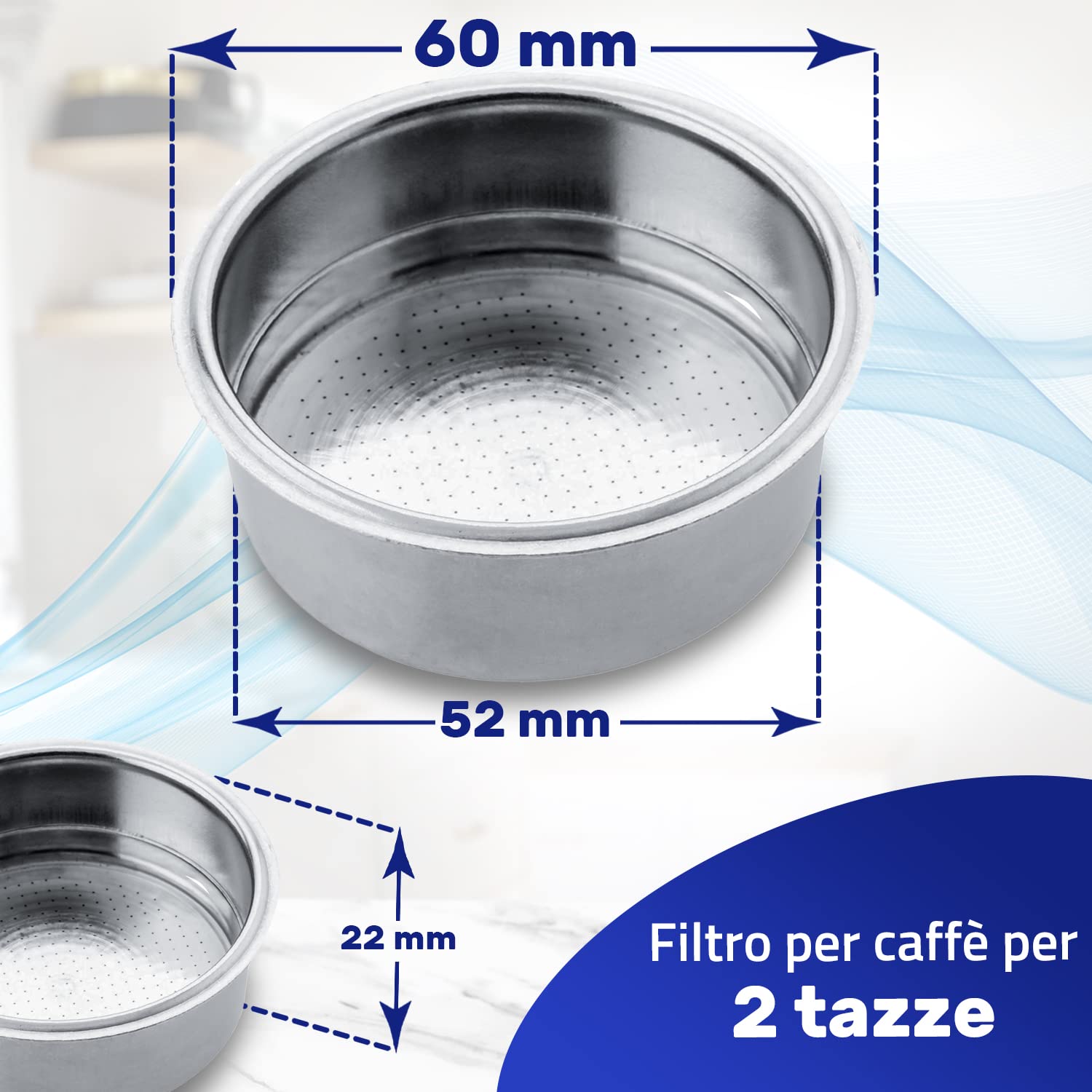 Filtro Caffè MONTERAL Per Bialetti Mokona - Acciaio Inox, 60x22 Mm, Per 2 Tazze, Garanzia 10 Anni - Foto 7