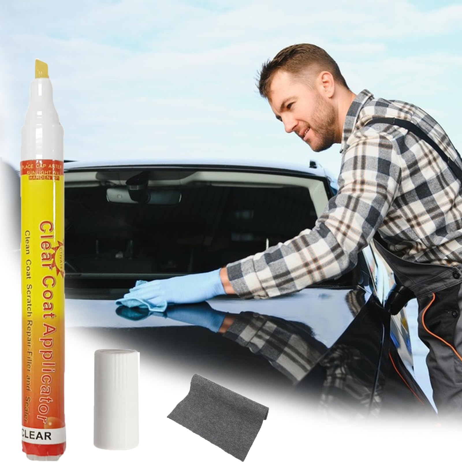 Bavooty Penna AntiGraffio,1 Pezzi Ritocco Vernice Auto,Penna Ritocco Carrozzeria,Ripara Graffi Vernice in Modo Rapido,Trasparente,Impermeabile e Adatta a Tutti i Colori del Veicolo