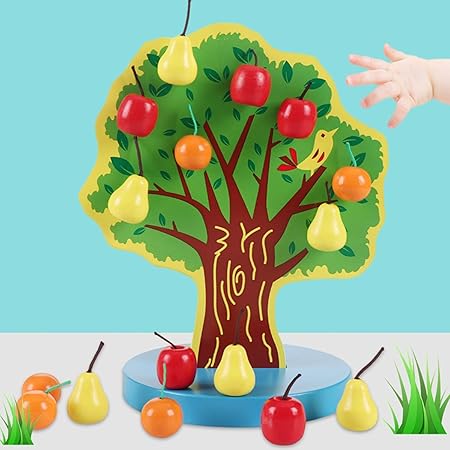 Amazon Aozora 青空 木製パズル モンテッソーリ教育 立体パズル りんご 梨 オレンジボードゲーム色認識 空間認識 木製玩具 指先訓練 女の子 男の子 クリスマス 入園祝い 誕生日 プレゼント 贈り物 木製パズル おもちゃ