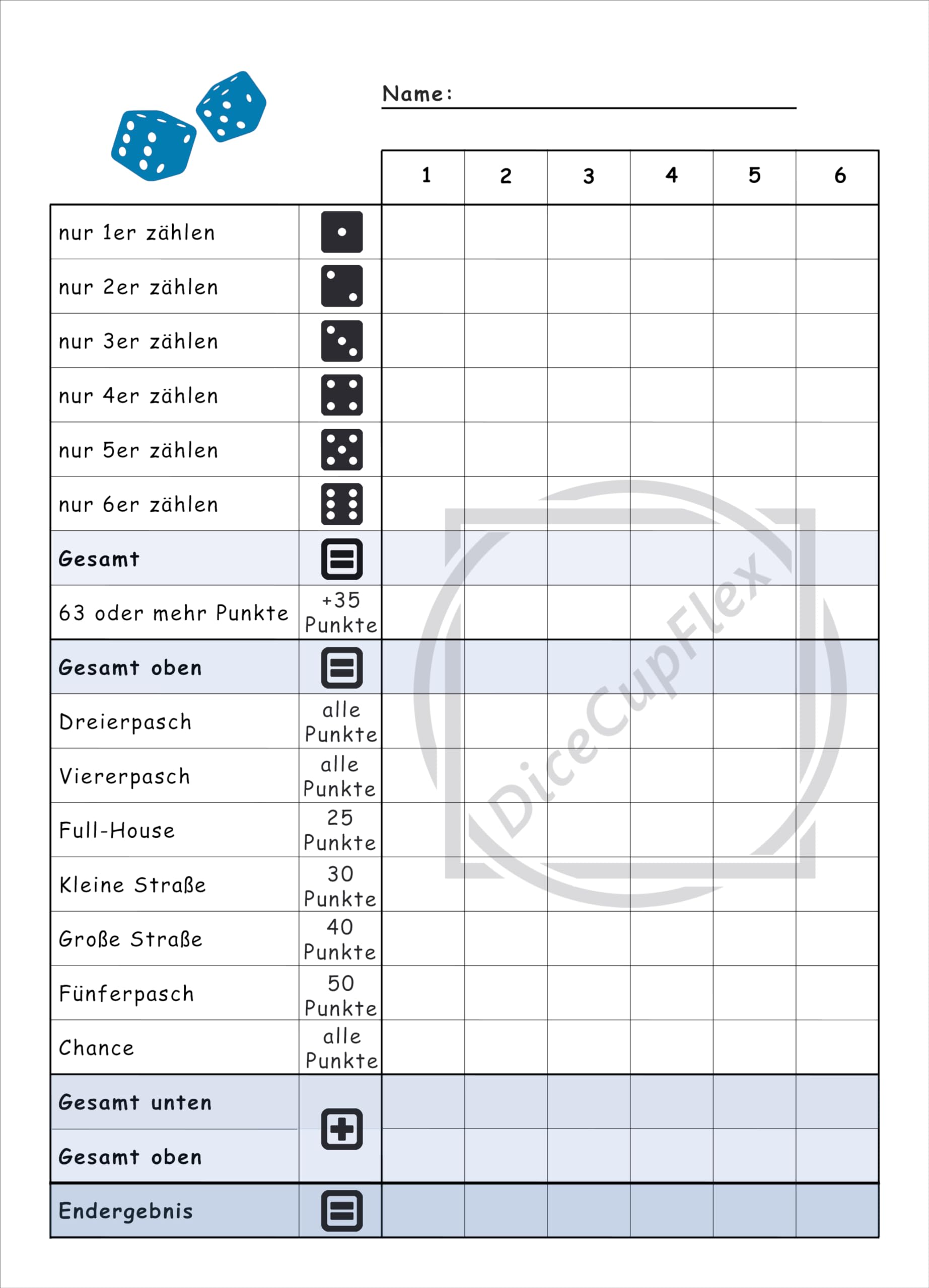 Creative Fox 4 Bloques De Juego De Dados DIN A6, Ideal Para Viajes, Bloques De Repuesto, Bloque De Ajo, Bloque De Juego De Dados Para Llevar, Fabricado En Alemania