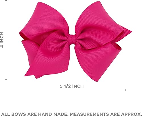 Miniatura 5 de Wee Ones Lazo de pelo de grogrén para niña con borde festoneado superposición de terciopelo sintético