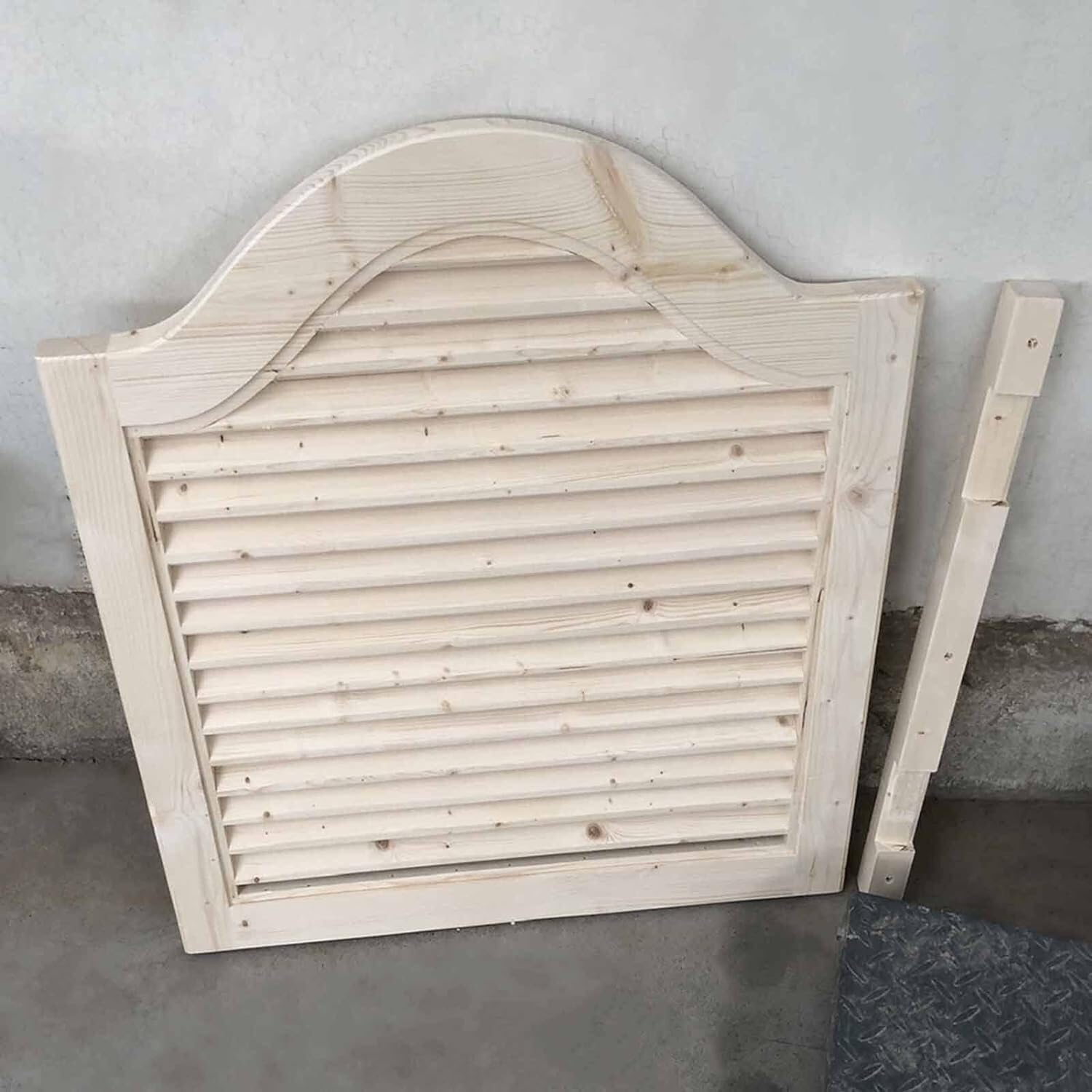 HHOZsafety Unpainted Doors Swinging, Louvered Cafe Doors for Kitchen Toilet, Natural Swing Door(W90xH90cm(35 3/8" x35 3/8"))