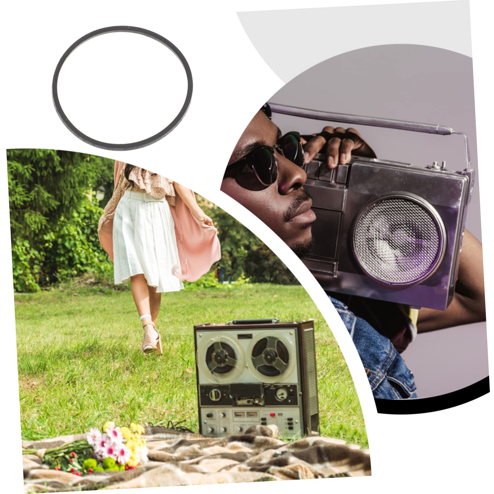 Mikikit Record Repair Belt Cassette Tape Belt for Recorder - DVD Drive Flat Rubber Vibration Absorbent