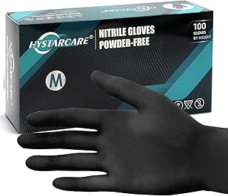 Disposable Nitrile Gloves, Heavy Duty, 6MIL, Medium 100 Count, Black, Latex Free, Powder Free, Silicone Free, Textured, Mechanical Repair & Industrial Production