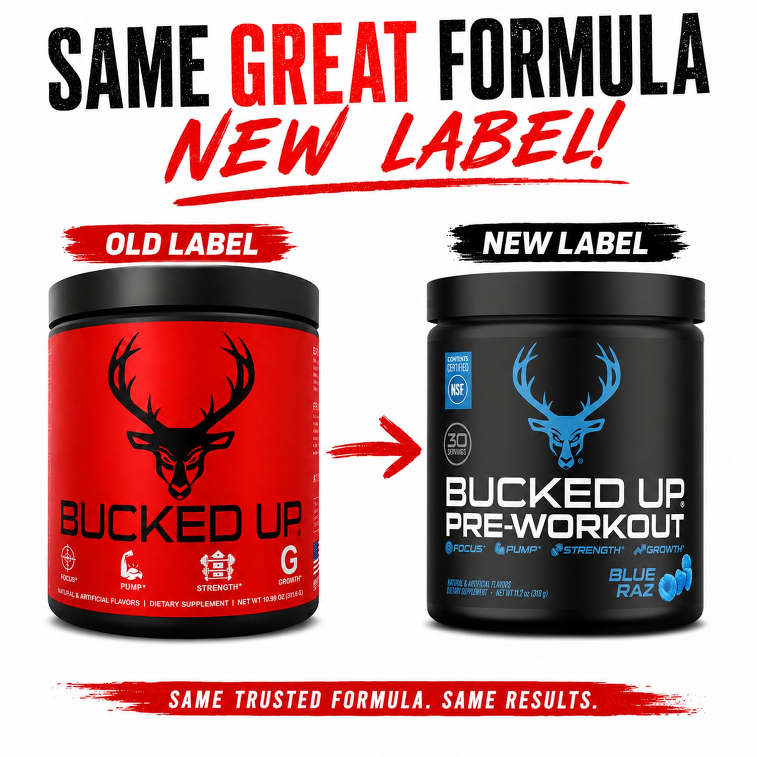 Bucked Up Pre Workout 6 Grams Citrulline, 2 Grams Beta Alanine, and 3 Other Registered trademarked Ingredients (Blue Raz) — Amazon image 2