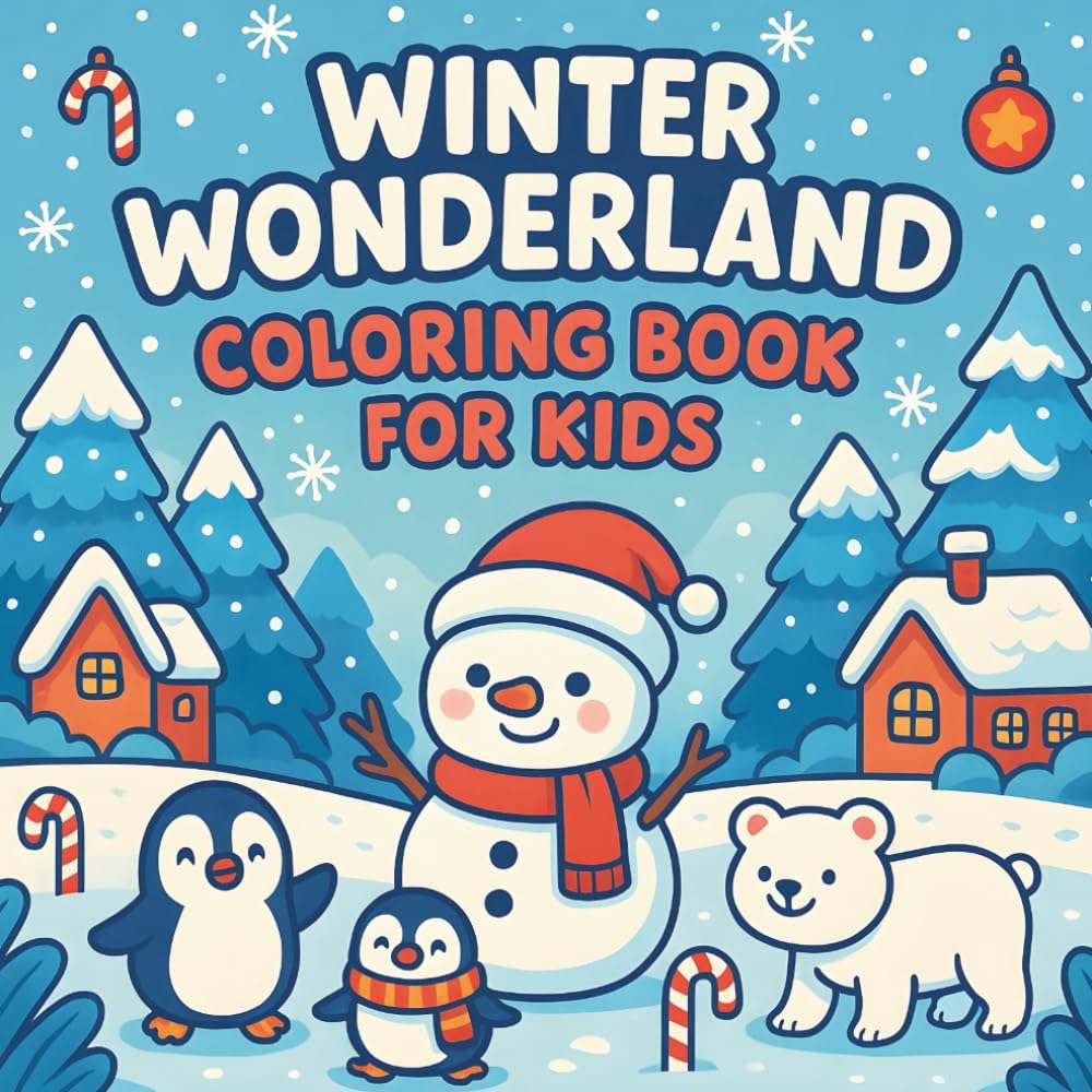 Winter Wonderland Coloring Book for Kids: Cozy Snowy Scenes and Cute Winter Friends for Ages 3–8