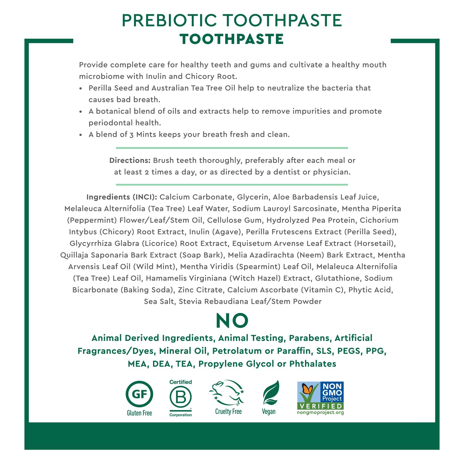 Desert Essence Prebiotic Mint Toothpaste, Fluoride Free, 6.25 oz