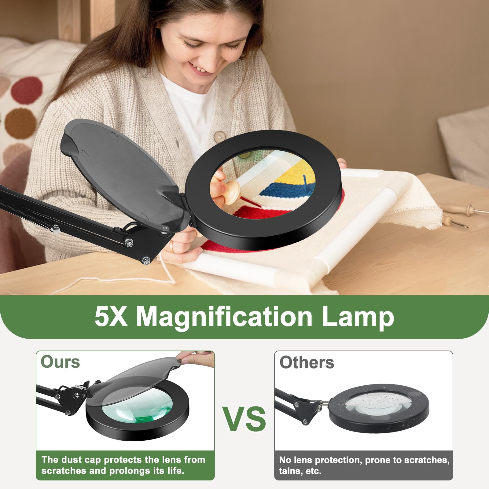 ARTDOT Diamond Painting LED Hoofdloep, Handsfree Oplaadbare Sieraden Loep met 4 LED-lampjes en 2 Instelbare Helderheidsniveaus voor Nauwkeurig Werk, Juwelier, Borduurwerk, Lezen ARTDOT Diamond Painting LED Hoofdloep, Handsfree Oplaadbare Sieraden Loep met 4 LED-lampjes en 2 Instelbare Helderheidsniveaus voor Nauwkeurig Werk, Juwelier, Borduurwerk, Lezen