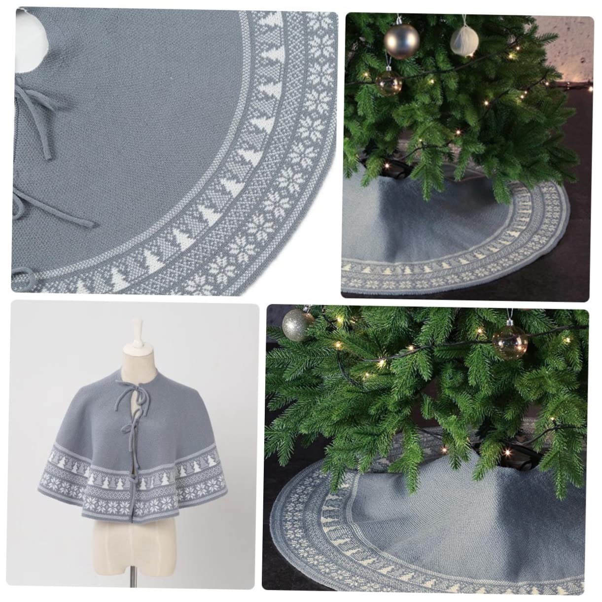 1pezzi Gonna Di Natale Maglia Decorazione Festiva Per Albero Versatile e Creativa Atmosfera Natalizia Perfetta Tappeto Elegante Per Eventi e Feste