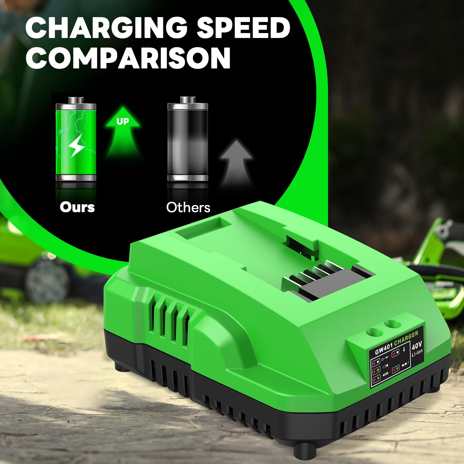 Greenworks ładowarka 40 V zamiennik ładowarki do akumulatora, kompatybilna z 29482 29252 20202 22262 29472 29462 Greenworks 40 V MAX zielone narzędzia elektryczne