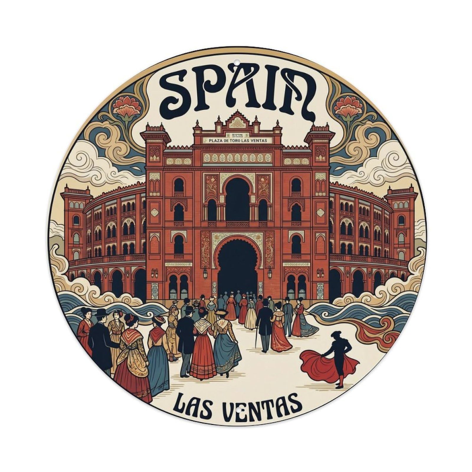 Madrid Plaza De Toros Spain Art Nouveau Heritage Metal Tin Sign