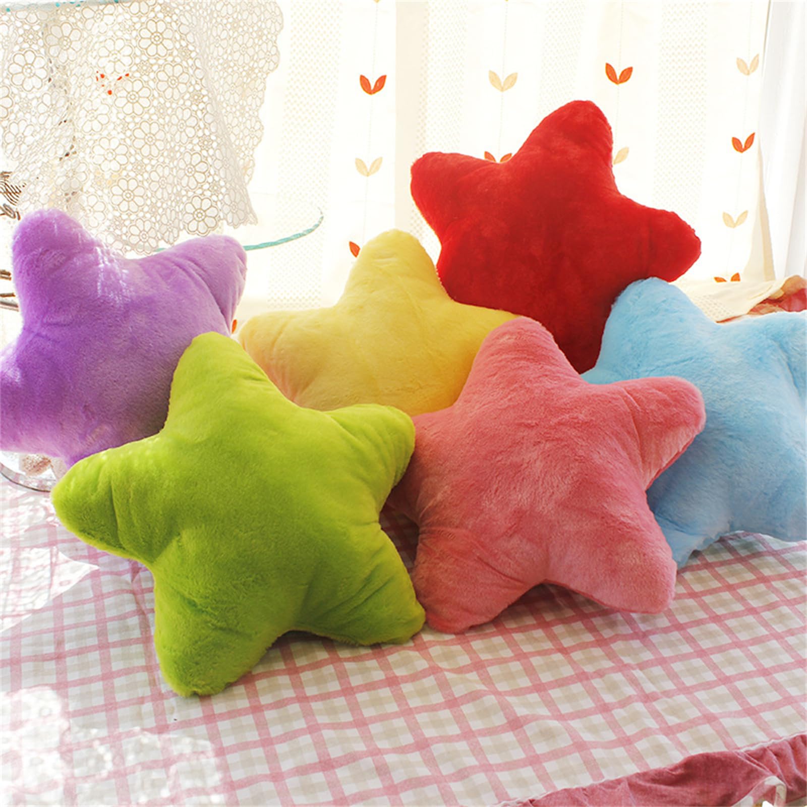Cuscino morbido per bambini, a forma di stella, morbido, soffice, a forma di luna, nuvole, stella, decorativo, in peluche, per la camera dei bambini, decorazione per camera da letto (nuvola rosa, 44