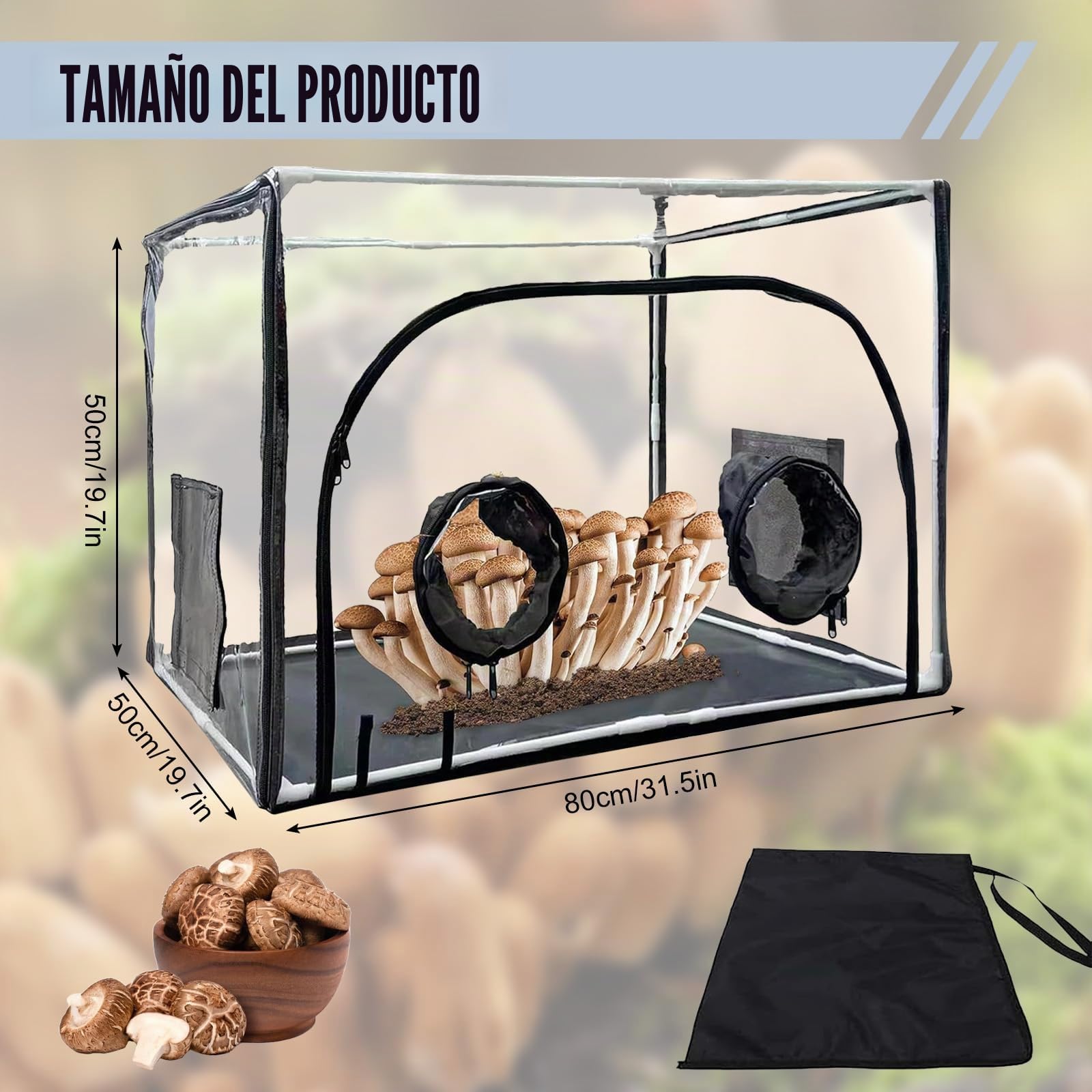 Still Air Box,Caja De Aire para Cultivo De Hongos,Juego de Crecimiento de Setas de PVC con 2 Puertos de Brazo,Kit De Cultivo De Hongos para Los Amantes De Los Hongos,Cultivo Versátil